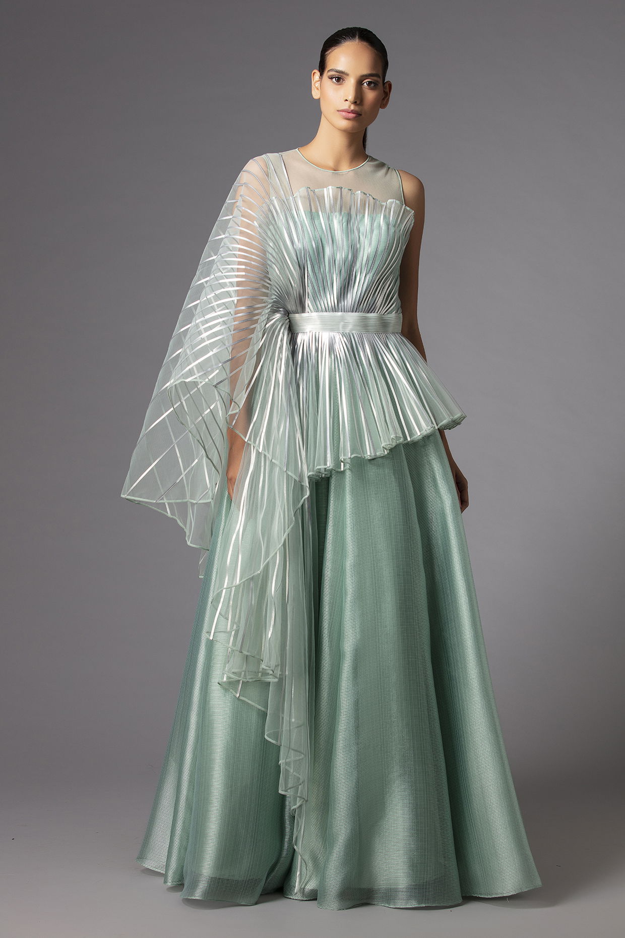 Silver metallic 2025 evening gowns